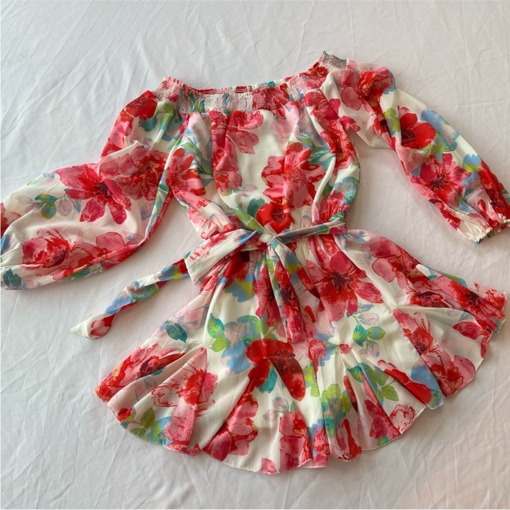 Floral Dress - Red and Green Flying Tomato
